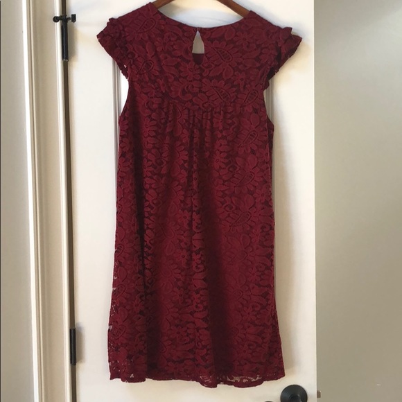 Burgundy Lace Dress - Picture 3 of 6